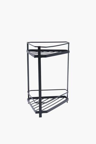 2 Tier Powder Coated Corner Bathroom Tower