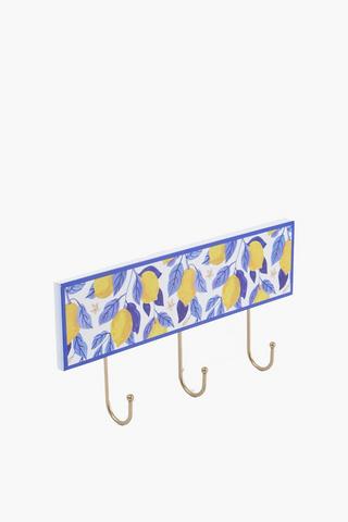 Delft Lemons 4 Wall Hook, 38x18cm