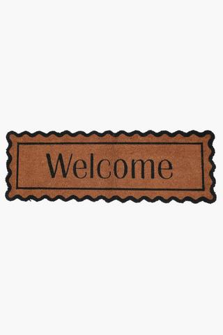 Coir Scalloped Welcome Door Mat, 40x120cm