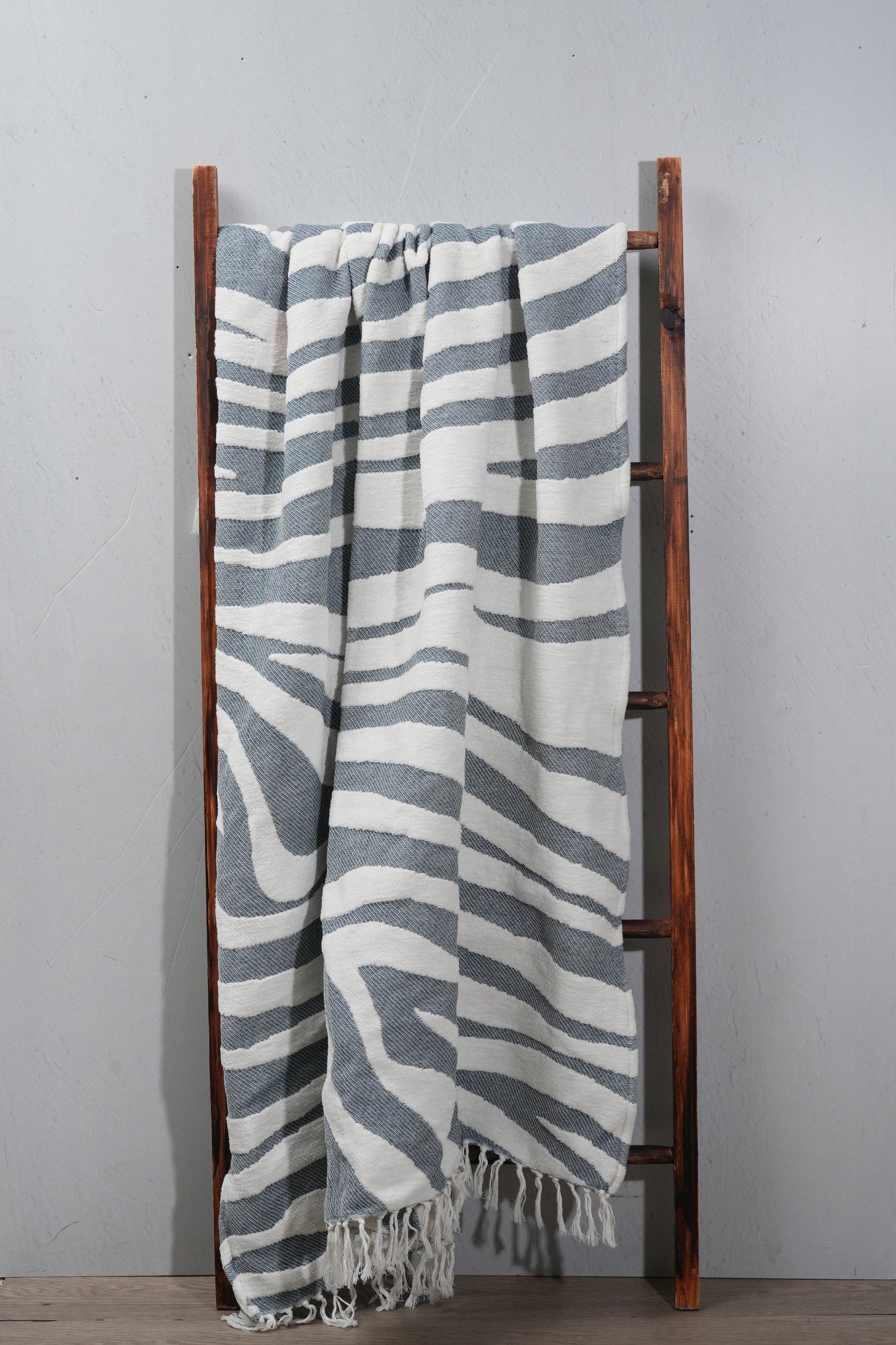 専用　ブランケットMarble Woven Throw Blanket Tufted Denim Look Throw, 140x180cm
