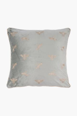 Embroidered Alden Bee Scatter Cushion, 50x50cm
