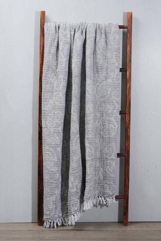 Embroidered Floral Stitch Throw, 140x180cm