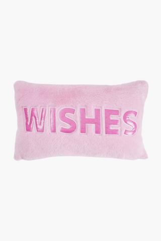 Faux Fur Wishes Scatter Cushiuon, 30x50cm