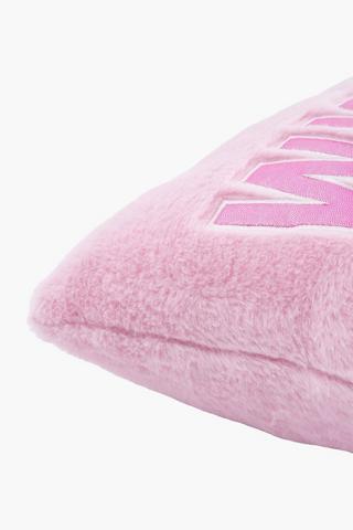 Faux Fur Wishes Scatter Cushiuon, 30x50cm