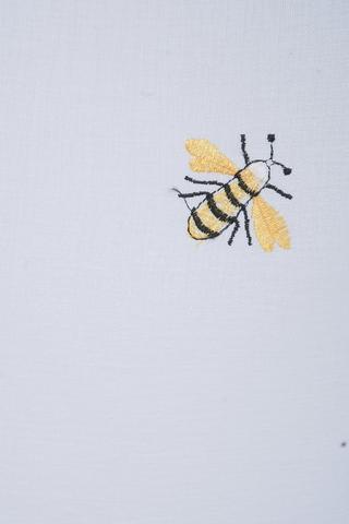 2 Pack Embroidered Bee Cafe Curtain, 110x120cm