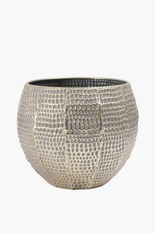 Antique Metal Planter, 36x35cm