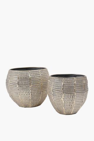 Antique Metal Planter, 36x35cm