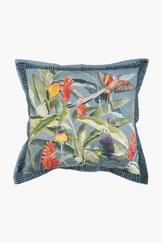 Printed Sa Birds Oxford Scatter Cushion, 55x55cm