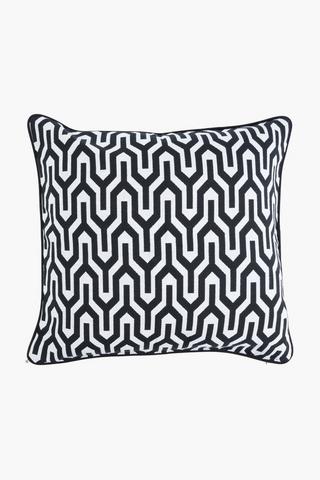 Extra Premium Jacquard Davis Geometric Feather Filled Scatter Cushion, 60x60cm