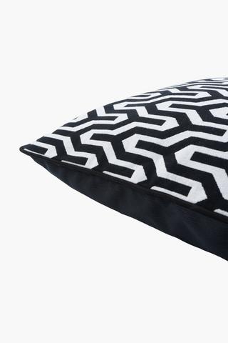 Extra Premium Jacquard Davis Geometric Feather Filled Scatter Cushion, 60x60cm