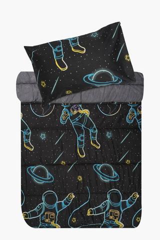 Soft Touch Glow In The Dark Spaceman Comforter Set