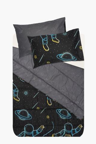 Soft Touch Glow In The Dark Spaceman Comforter Set
