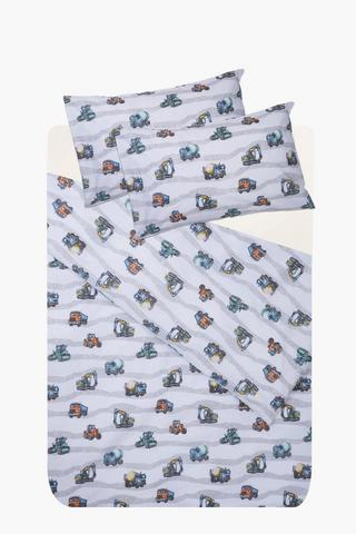 Travis Construction Polycotton Reversible Duvet Cover Set