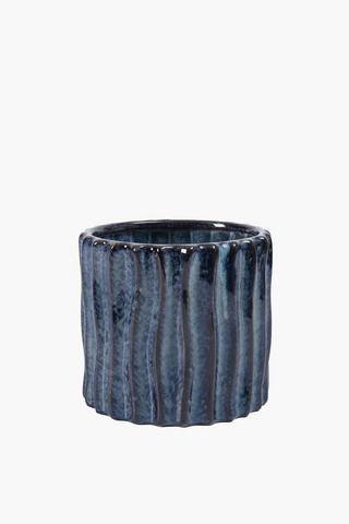 Rhythm Ribbed Planter, 18x16cm