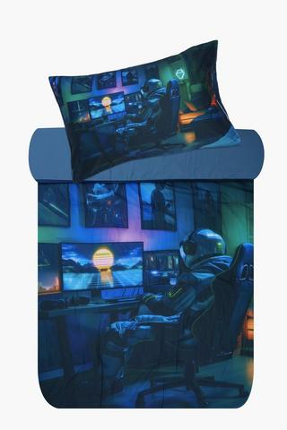 Soft Touch Placement Print Space Gamer Comforter Set