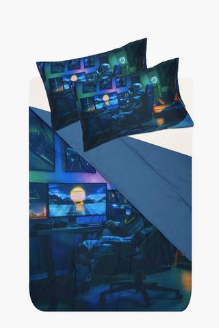 Soft Touch Placement Print Space Gamer Comforter Set