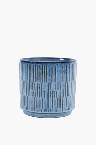 Glazed Stripe Planter, 12x13cm