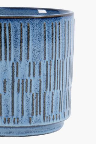 Glazed Stripe Planter, 12x13cm