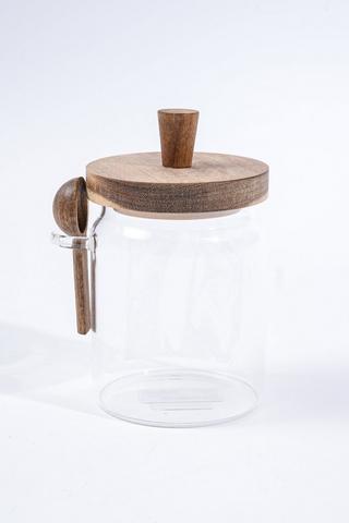 Medium Glass Canister With Spoon