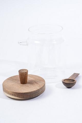 Medium Glass Canister With Spoon