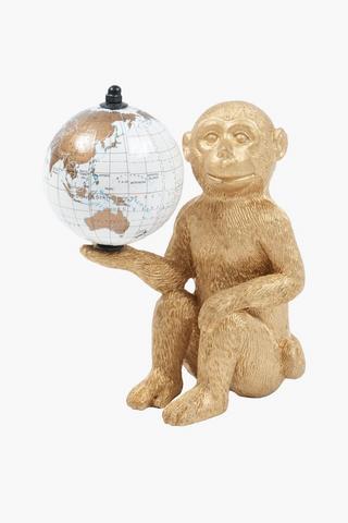 Monkey With Globe, 12x18cm