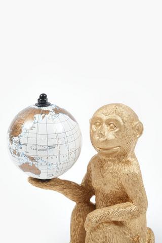Monkey With Globe, 12x18cm