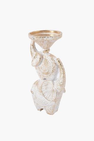 Elephant Sunburst Pillar Candle Holder, 17x19cm