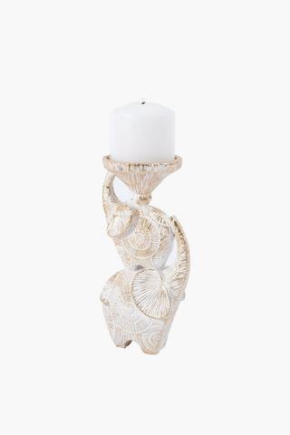 Elephant Sunburst Pillar Candle Holder, 17x19cm