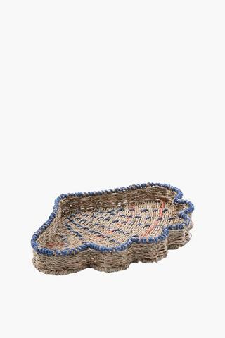 Clam Decor Woven Tray, 46x6.5cm