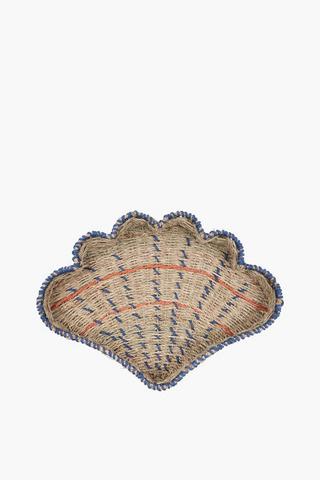 Clam Decor Woven Tray, 46x6.5cm