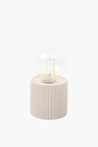 Ceramic Fluted Lamp Set, 8.5x16cm