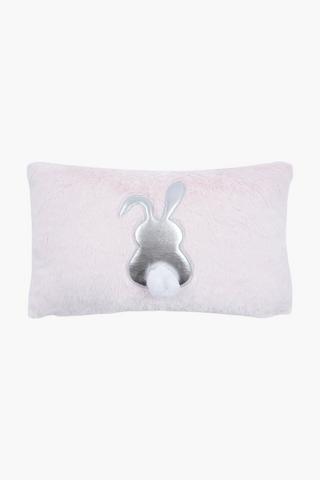 Faux Fur Bunny Tail Scatter Cushion, 30x50cm