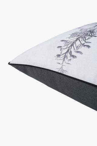 Printed Monochrome Aloe Piped Edge Scatter Cushion, 60x60cm