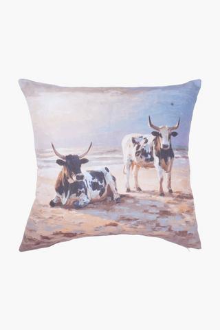 Printed Nguni Scatter Cushion, 50x50cm