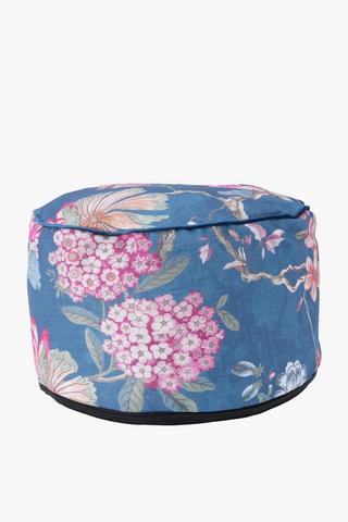 Printed Botanical Pouffe, 30x50cm
