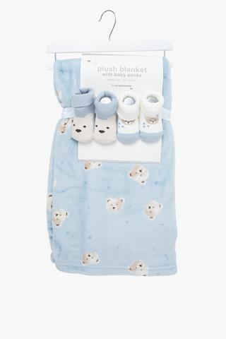 Teddy Socks And Blanket Set