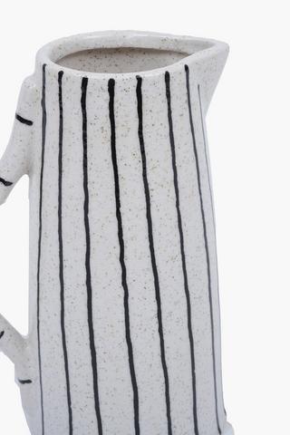 Stripped Ceramic Jug Vase, 15x19cm