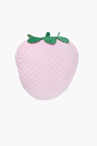 Shaped Strawberry Bubble Flannel Cushion, 40cm