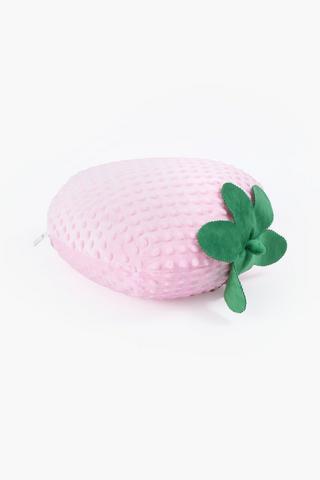 Shaped Strawberry Bubble Flannel Cushion, 40cm