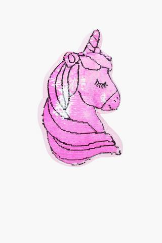 Shaped Sequin Unicorn Cushion