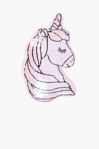 Shaped Sequin Unicorn Cushion