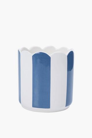Scallop Stripe Planter, 18x18cm