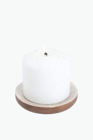 Pearlised Candle Plate, 11cm