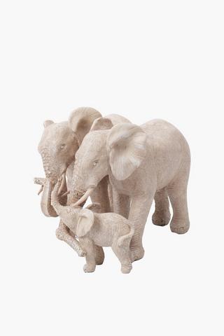 Elephant Family Statue, 21x30cm