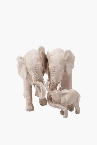 Elephant Family Statue, 21x30cm