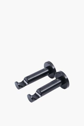 2 Pack Single Metal Urban Curtain Rod Brackets 25mm