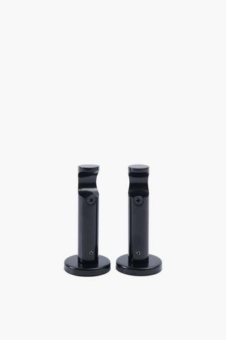 2 Pack Single Metal Urban Curtain Rod Brackets 25mm