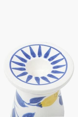 Delft Lemon Pillar Candle Holder, 12cm