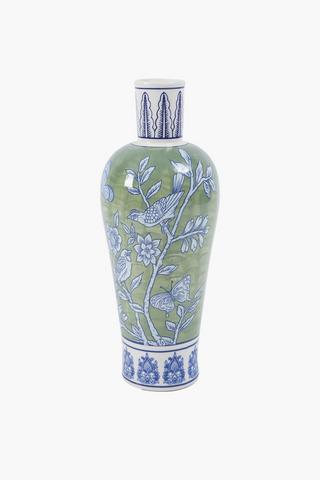 Tropical Birds Ceramic Vase, 16x42cm