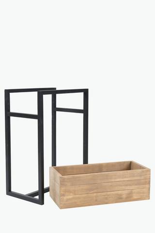 Standing Rectangle Wooden Planter, 46x64cm